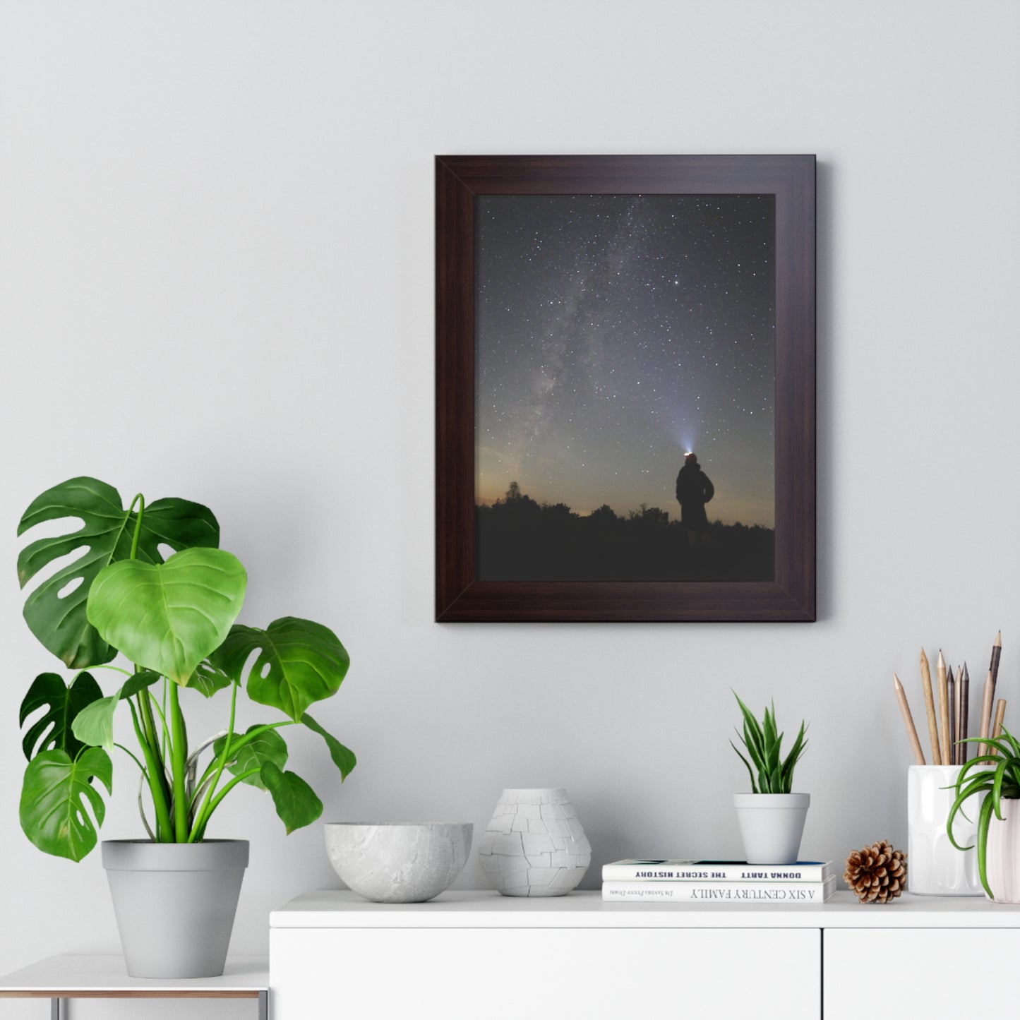 New Hampshire Milky Way Framed Vertical Poster