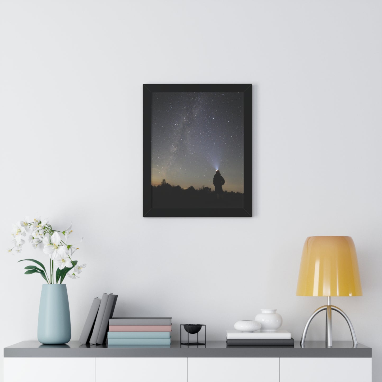 New Hampshire Milky Way Framed Vertical Poster