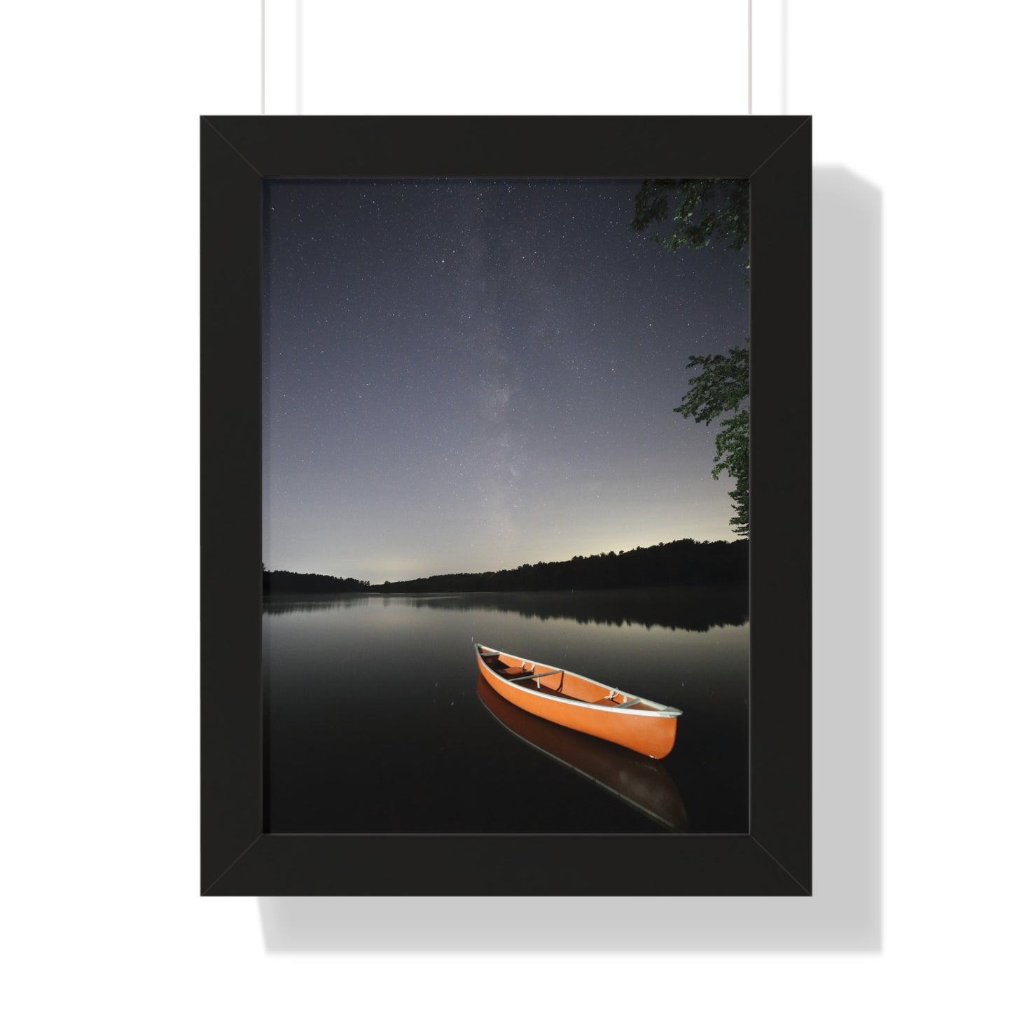 Canoeing the Milky Way Framed Vertical Poster