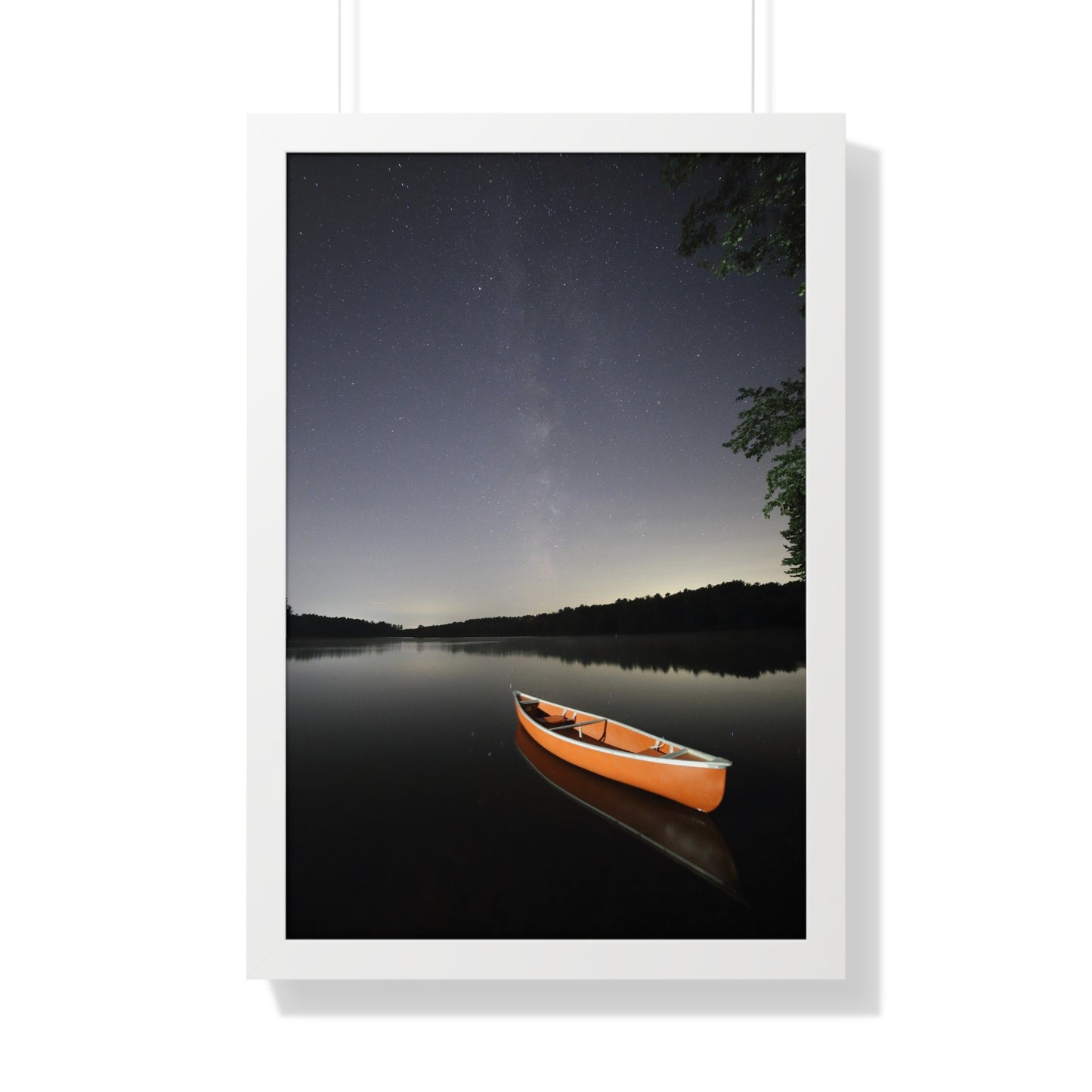 Canoeing the Milky Way Framed Vertical Poster