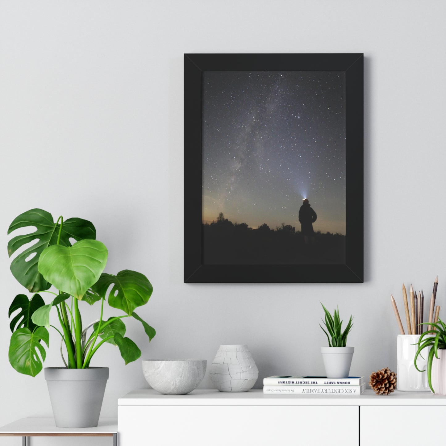 New Hampshire Milky Way Framed Vertical Poster