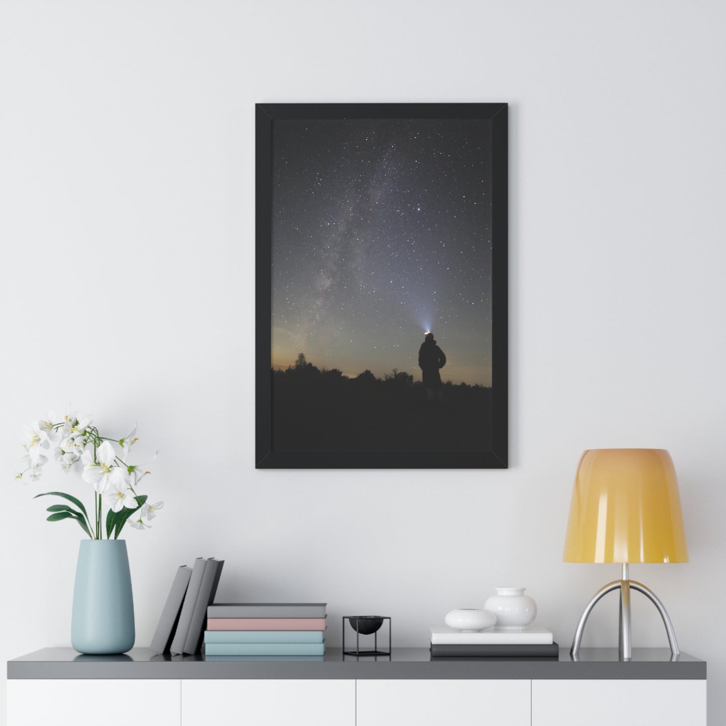 New Hampshire Milky Way Framed Vertical Poster