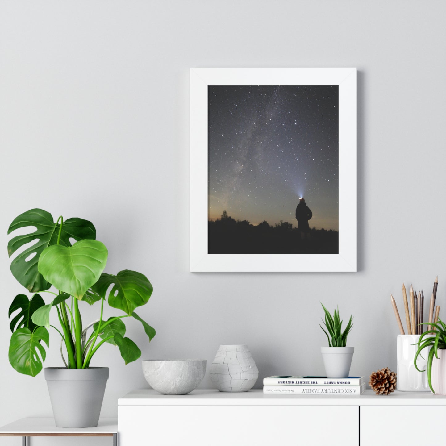 New Hampshire Milky Way Framed Vertical Poster