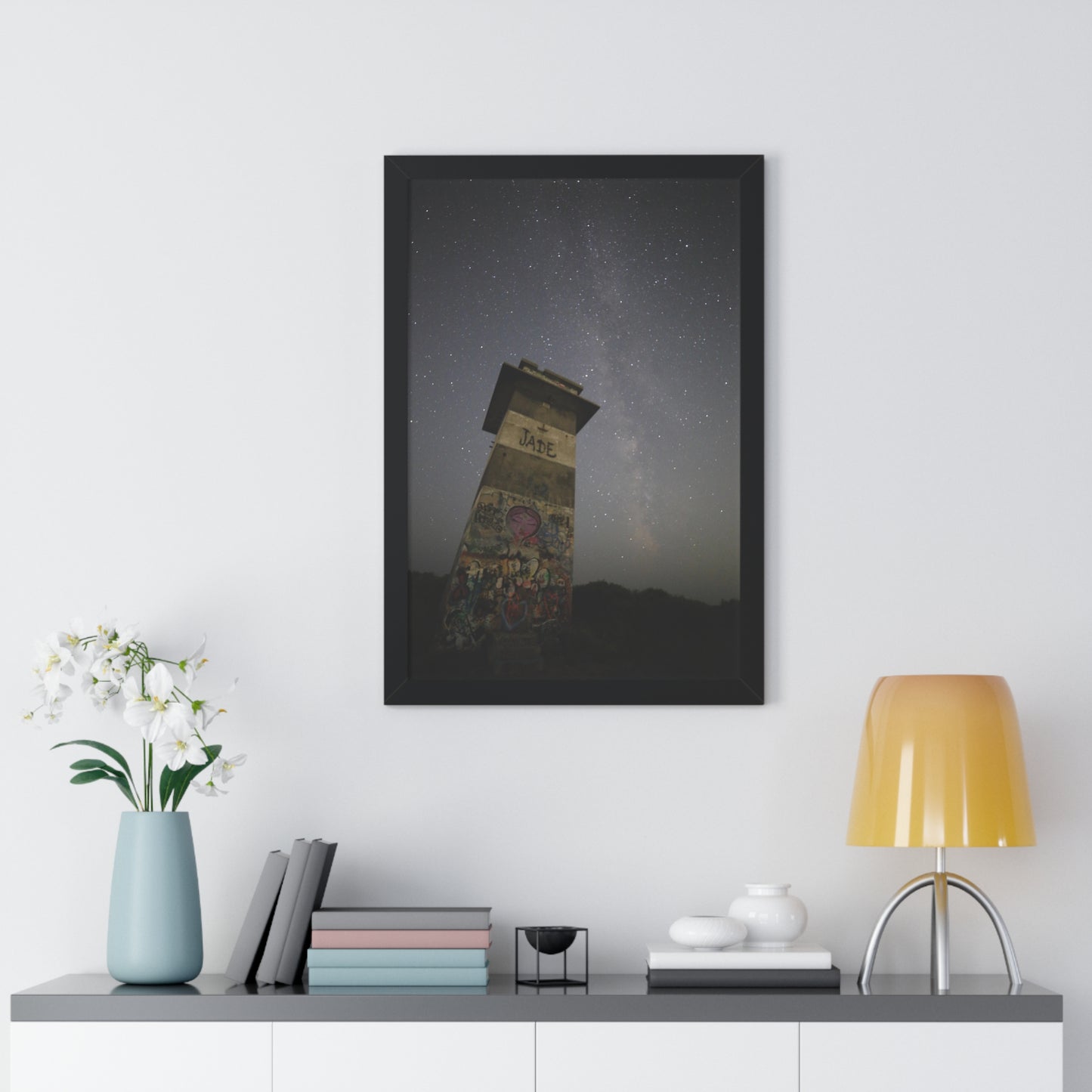 Gooseberry Island Milky Way Framed Vertical Poster