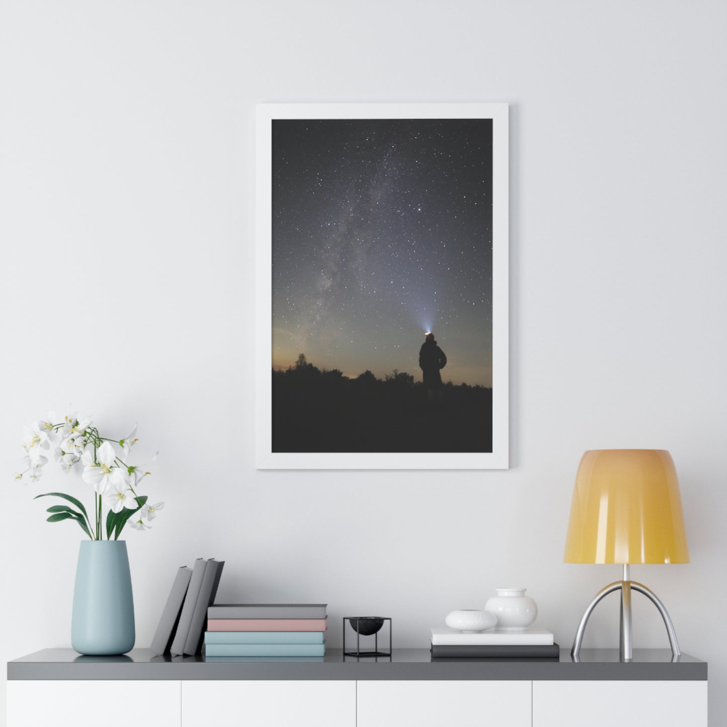 New Hampshire Milky Way Framed Vertical Poster