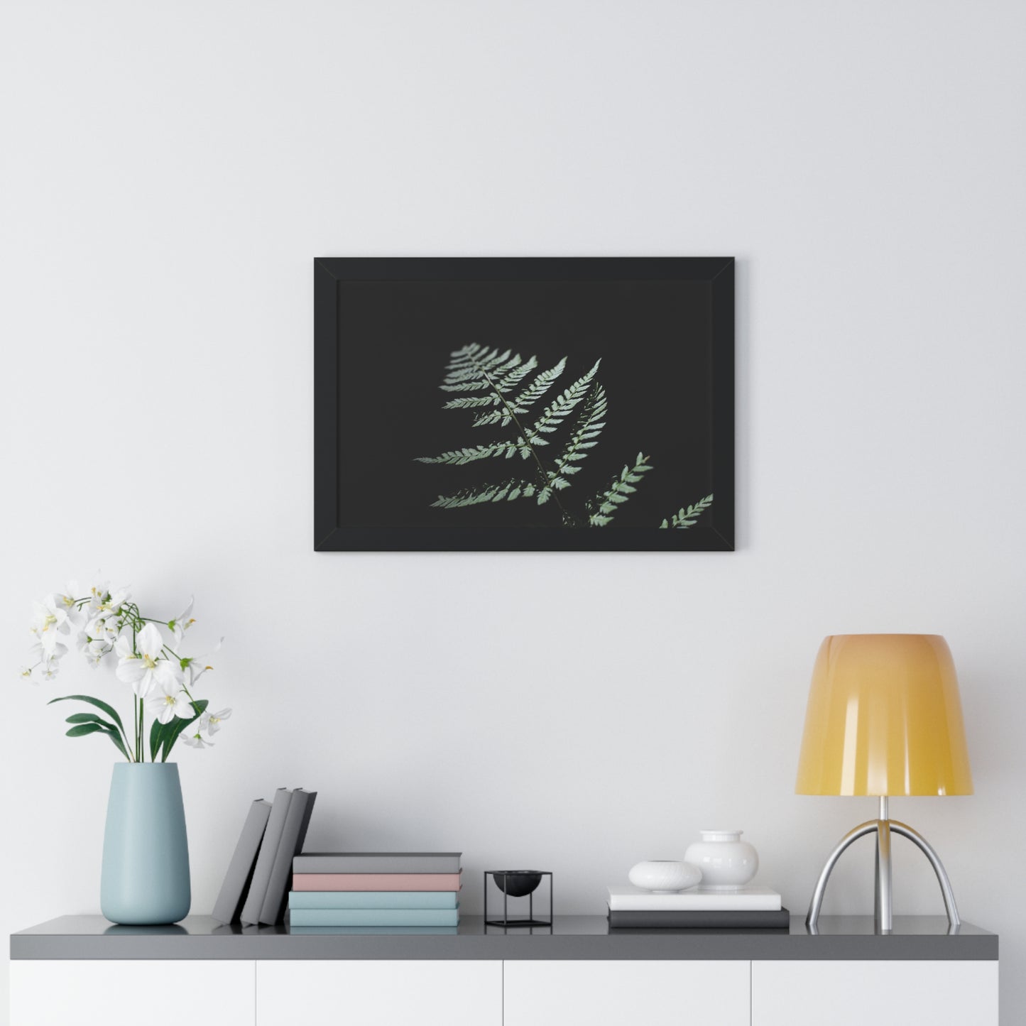 Minimalist Fern Framed Horizontal Poster