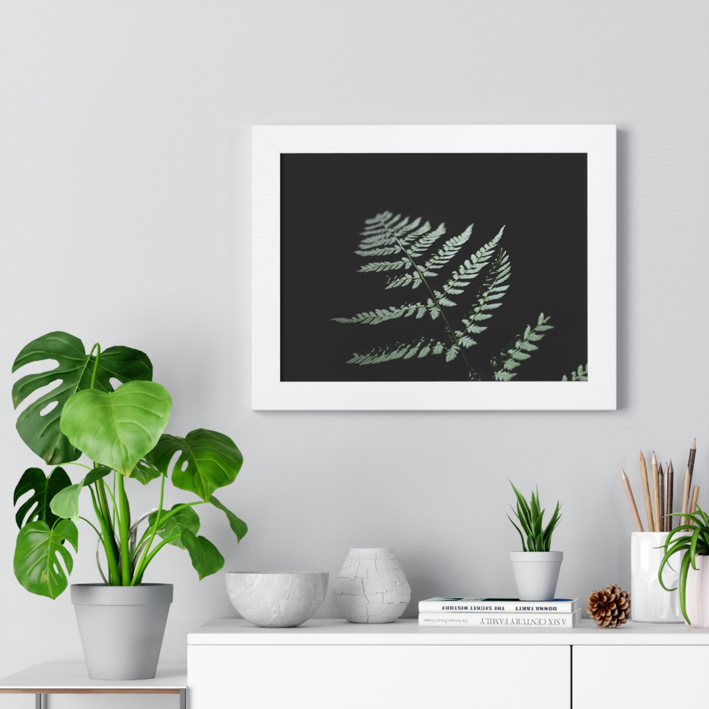 Minimalist Fern Framed Horizontal Poster