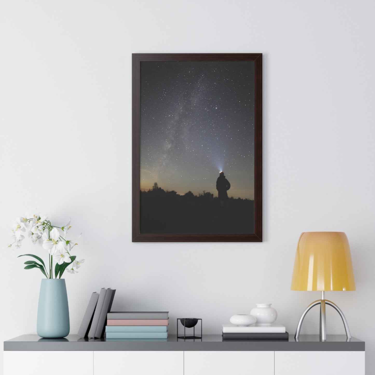 New Hampshire Milky Way Framed Vertical Poster