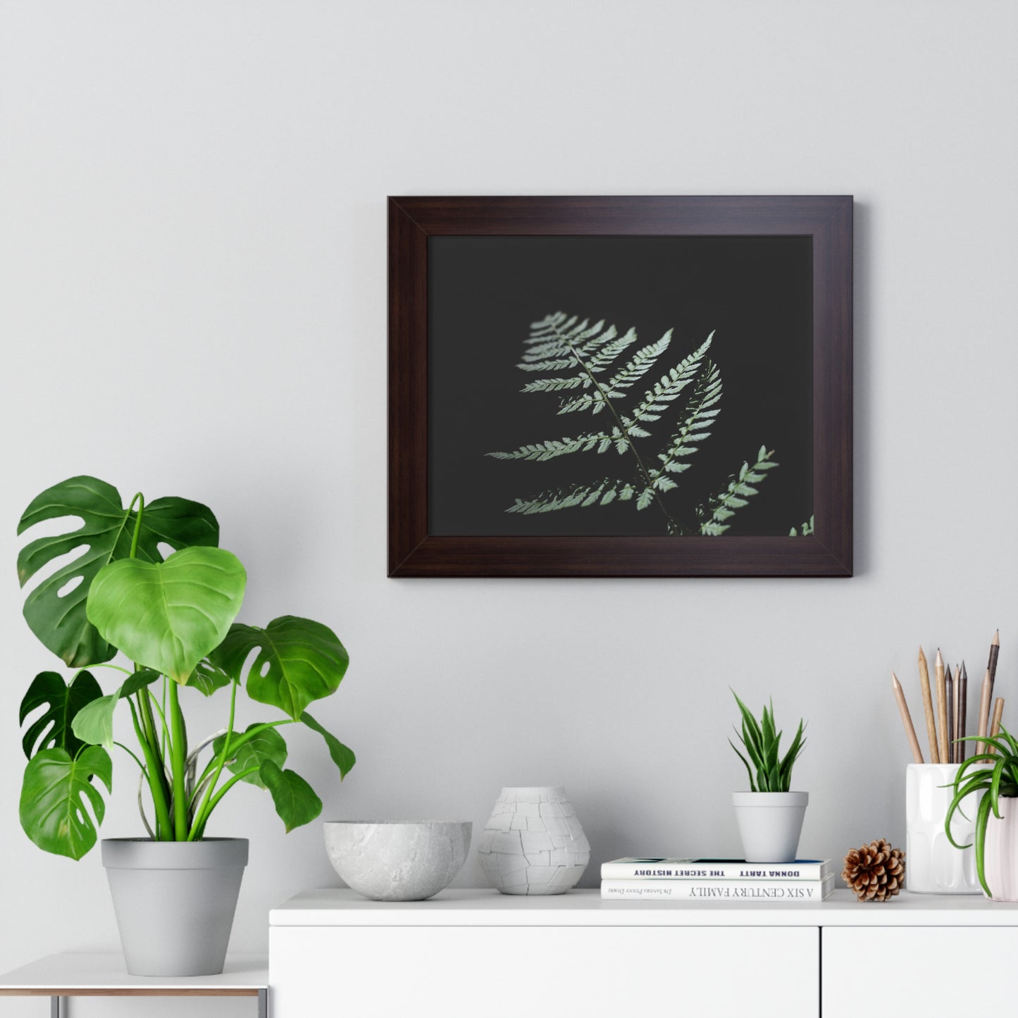 Minimalist Fern Framed Horizontal Poster