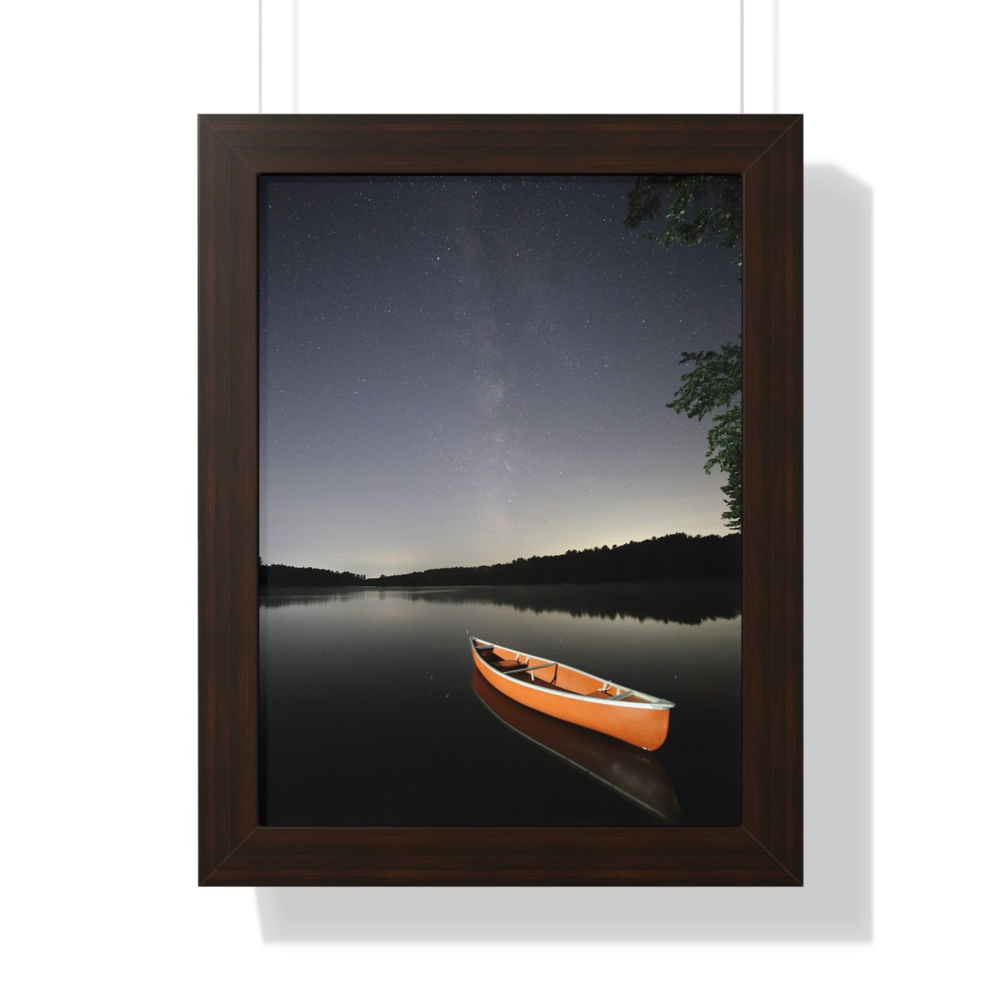 Canoeing the Milky Way Framed Vertical Poster