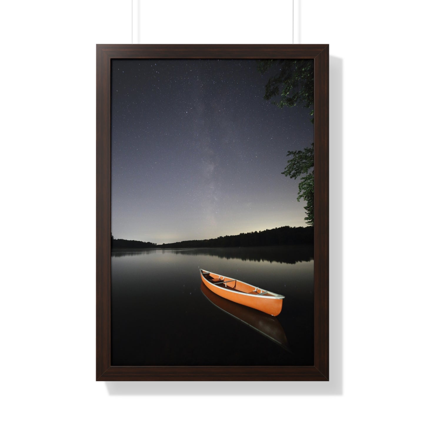 Canoeing the Milky Way Framed Vertical Poster