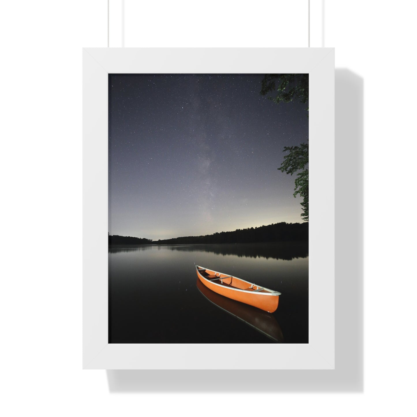 Canoeing the Milky Way Framed Vertical Poster