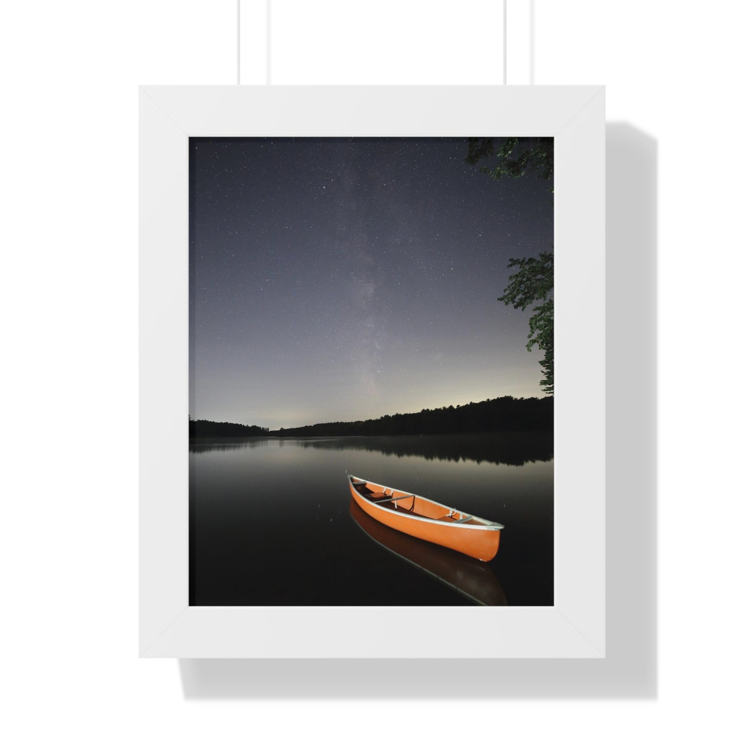 Canoeing the Milky Way Framed Vertical Poster