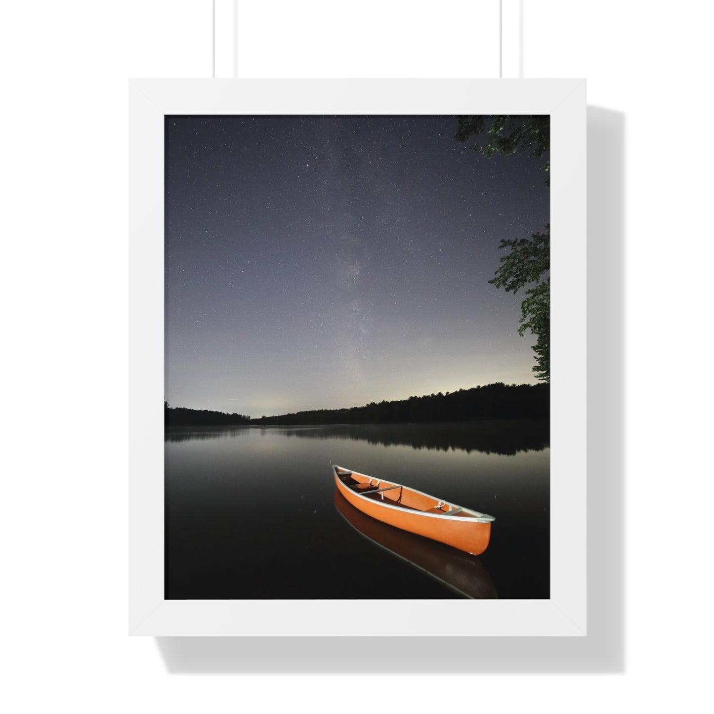 Canoeing the Milky Way Framed Vertical Poster