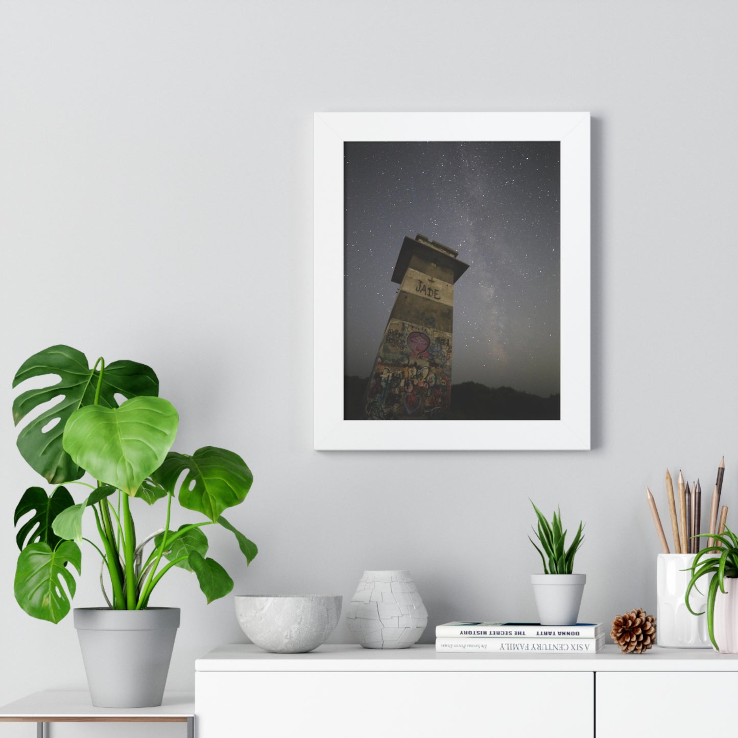 Gooseberry Island Milky Way Framed Vertical Poster