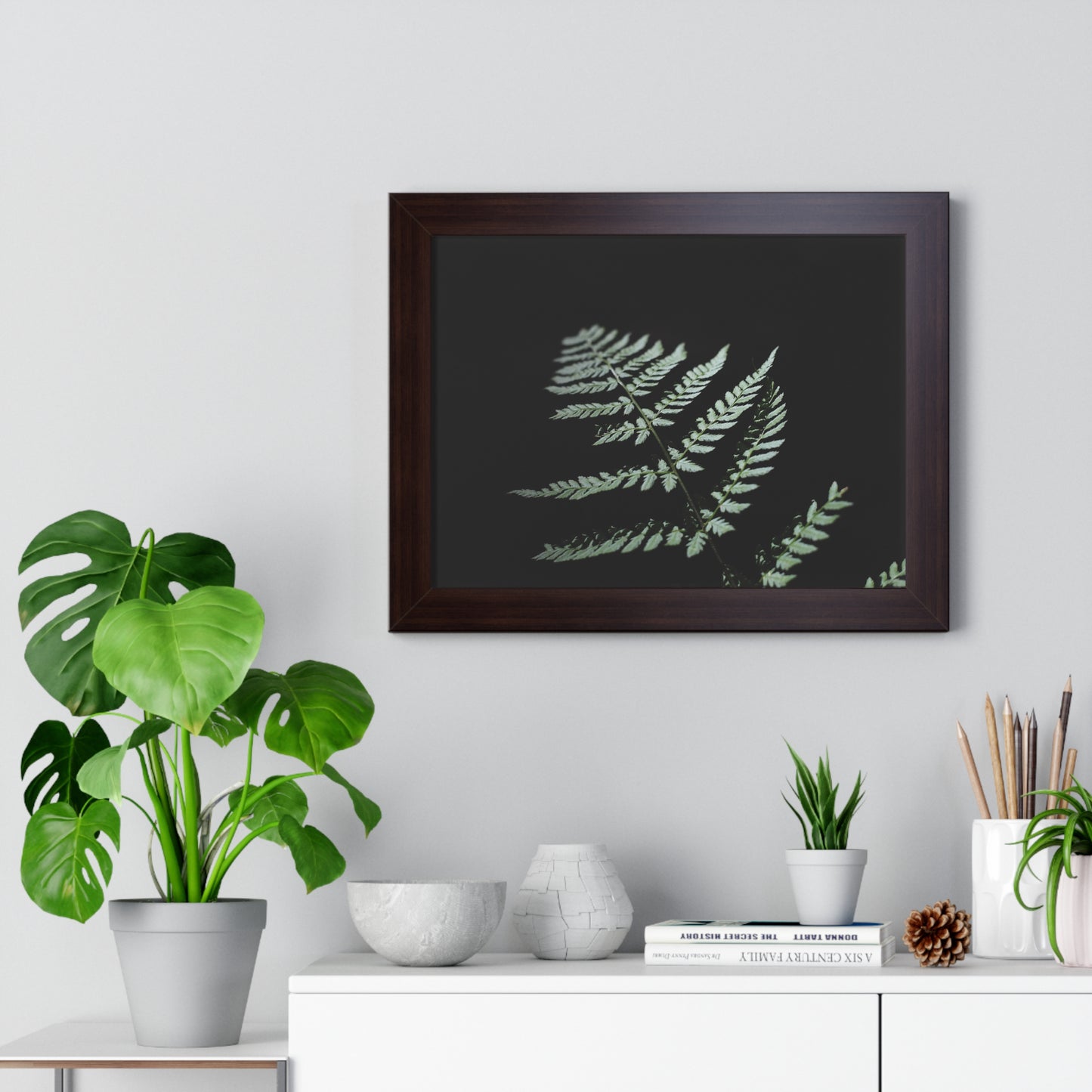 Minimalist Fern Framed Horizontal Poster