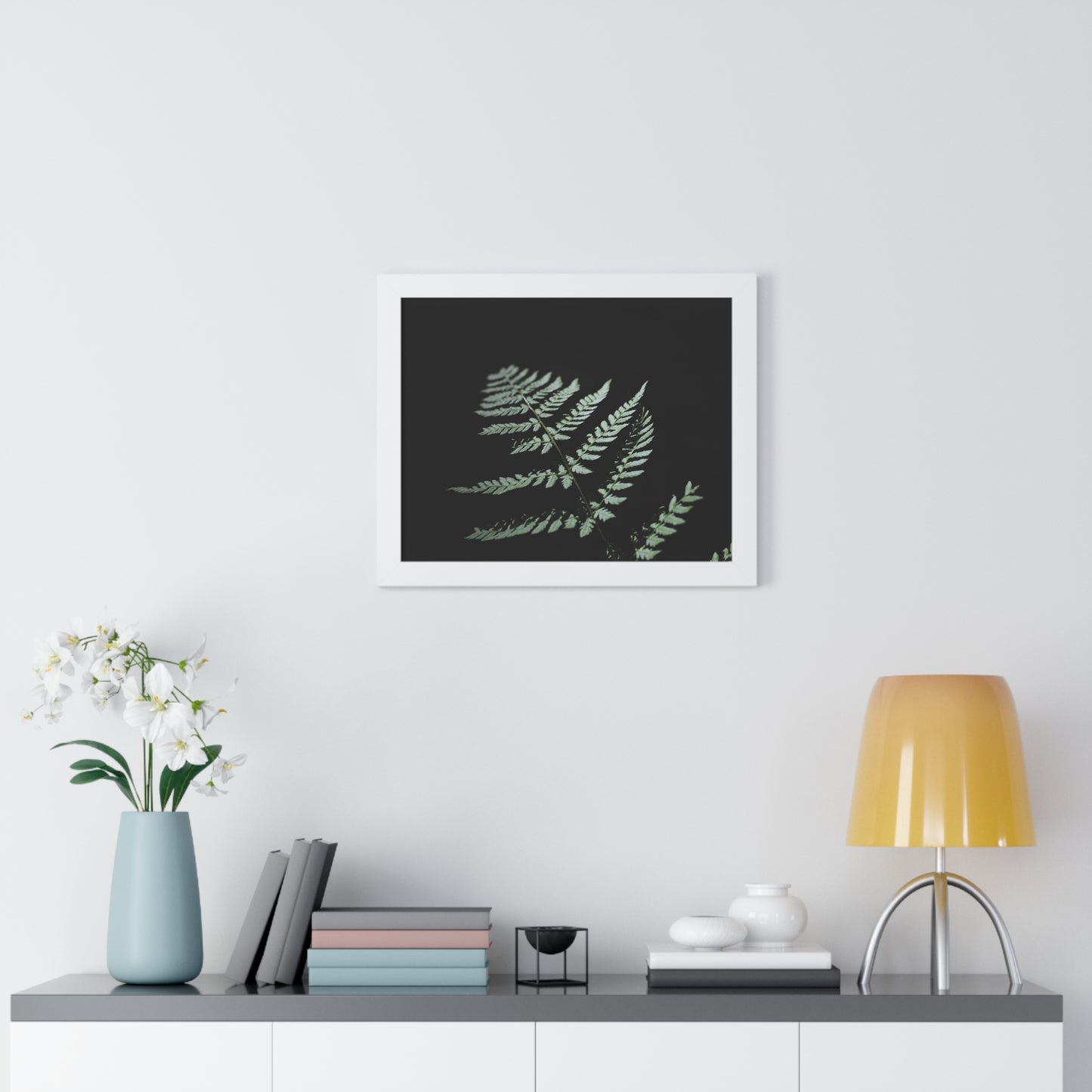 Minimalist Fern Framed Horizontal Poster