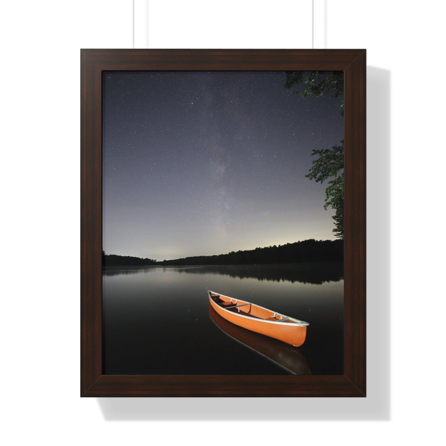 Canoeing the Milky Way Framed Vertical Poster