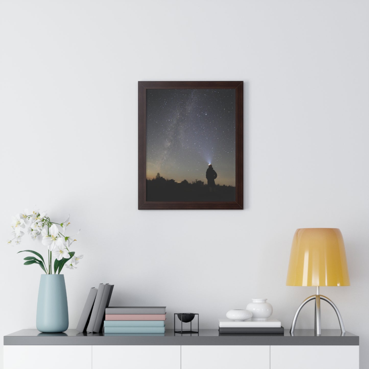 New Hampshire Milky Way Framed Vertical Poster