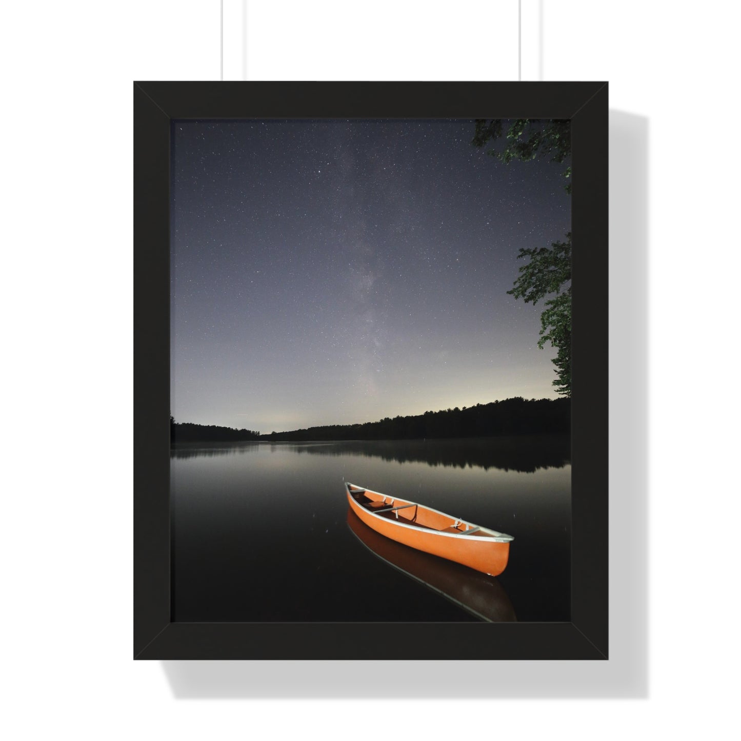 Canoeing the Milky Way Framed Vertical Poster