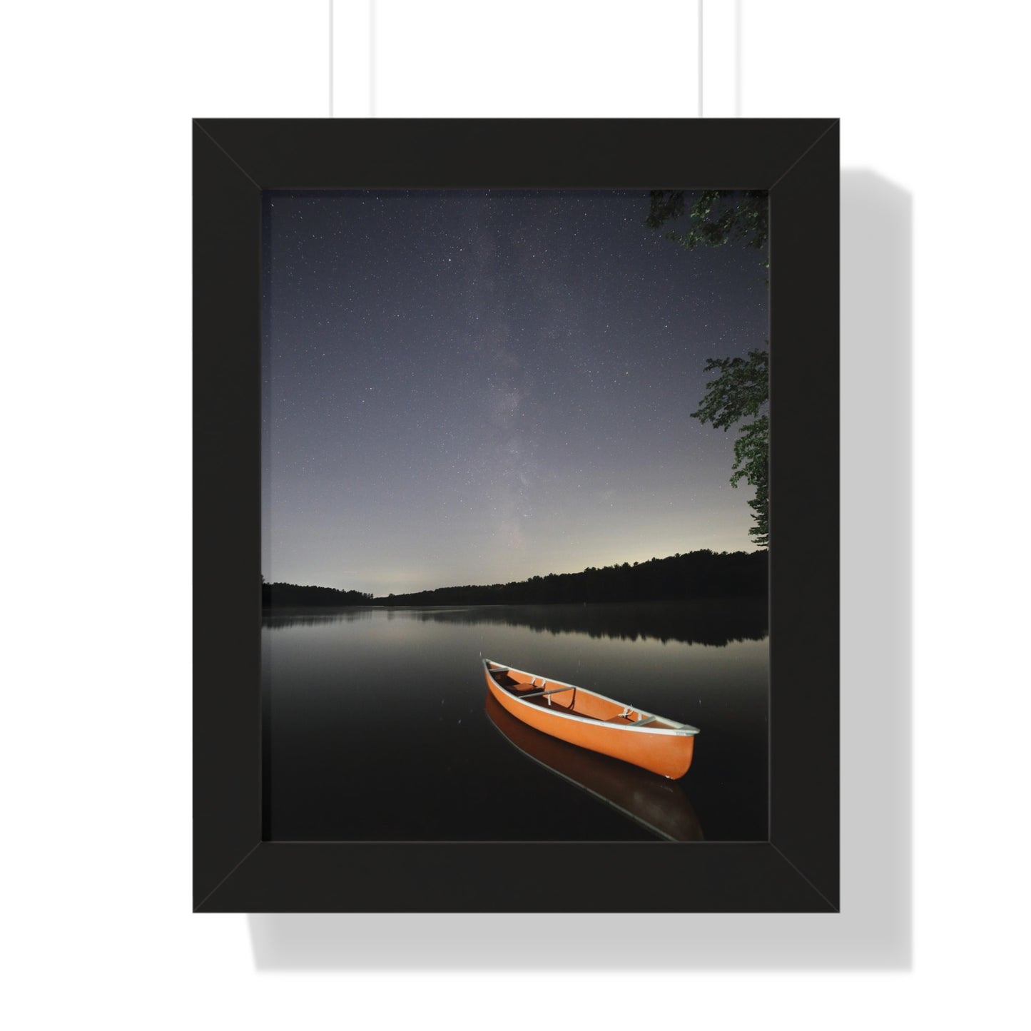 Canoeing the Milky Way Framed Vertical Poster