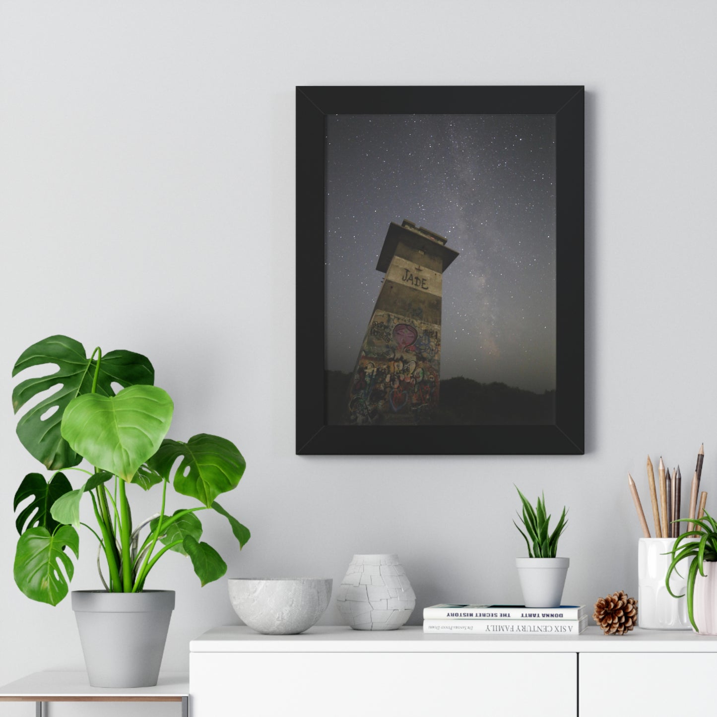 Gooseberry Island Milky Way Framed Vertical Poster