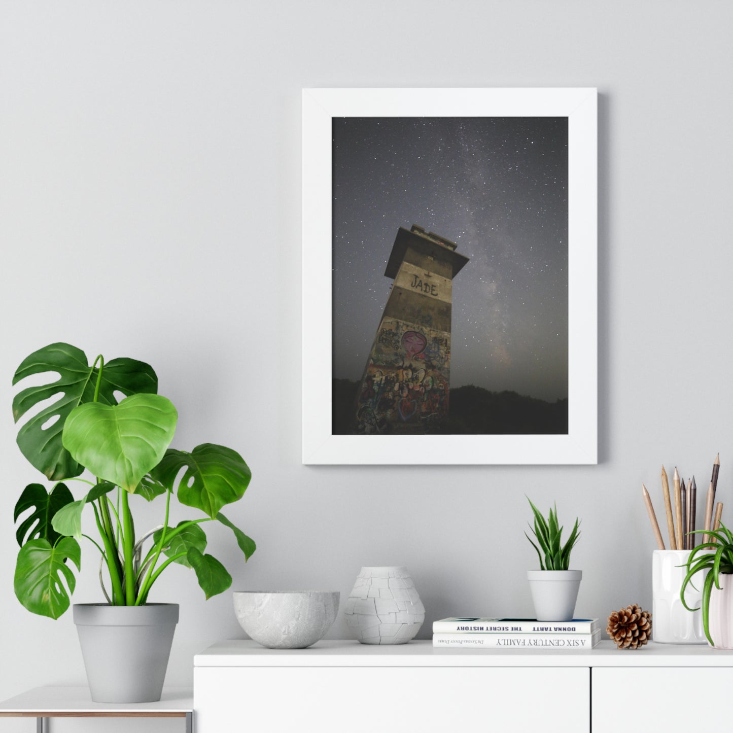 Gooseberry Island Milky Way Framed Vertical Poster