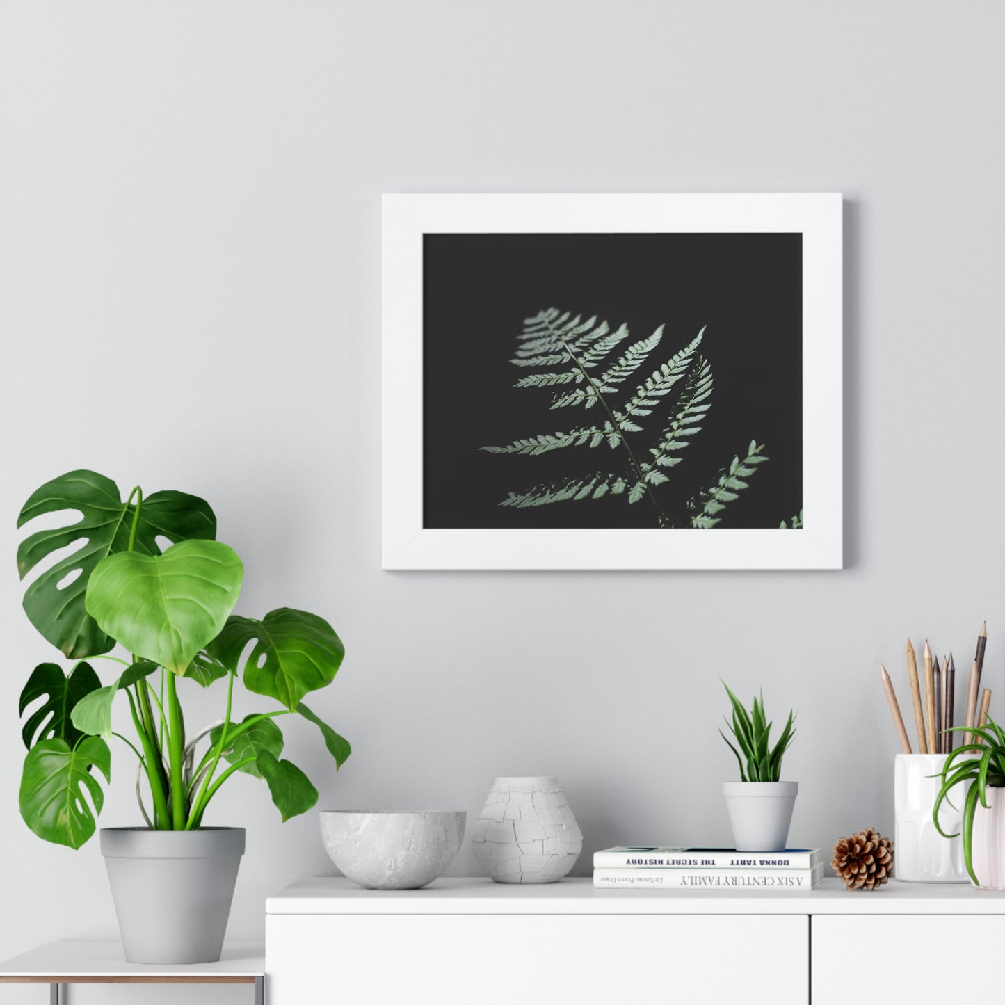 Minimalist Fern Framed Horizontal Poster