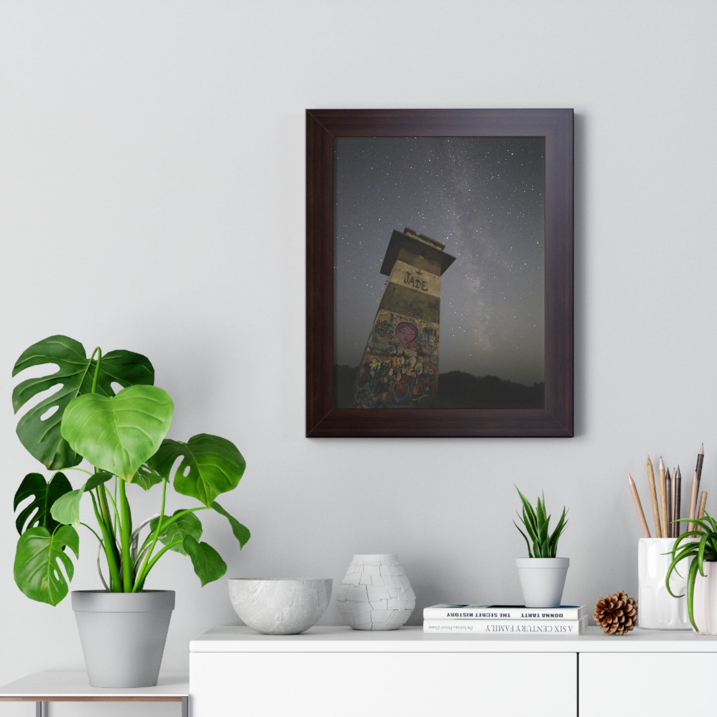 Gooseberry Island Milky Way Framed Vertical Poster