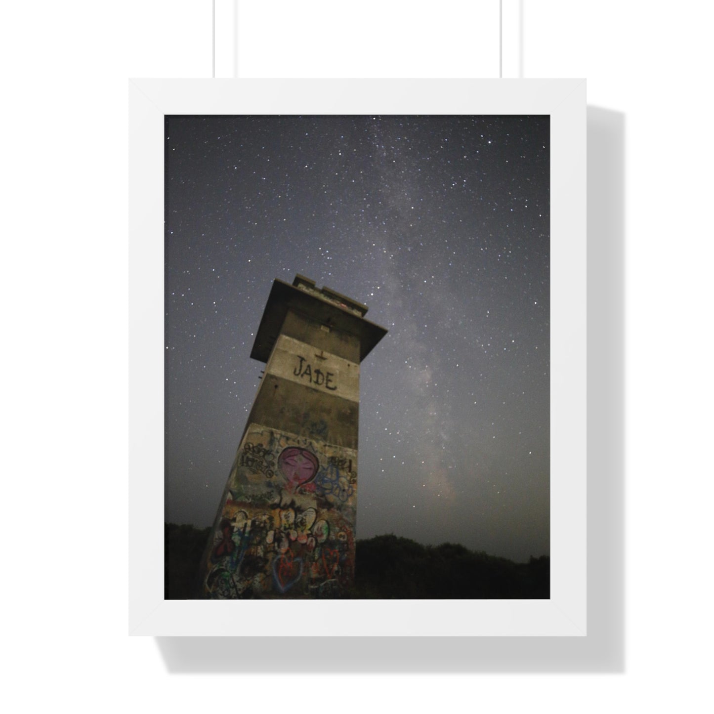 Gooseberry Island Milky Way Framed Vertical Poster