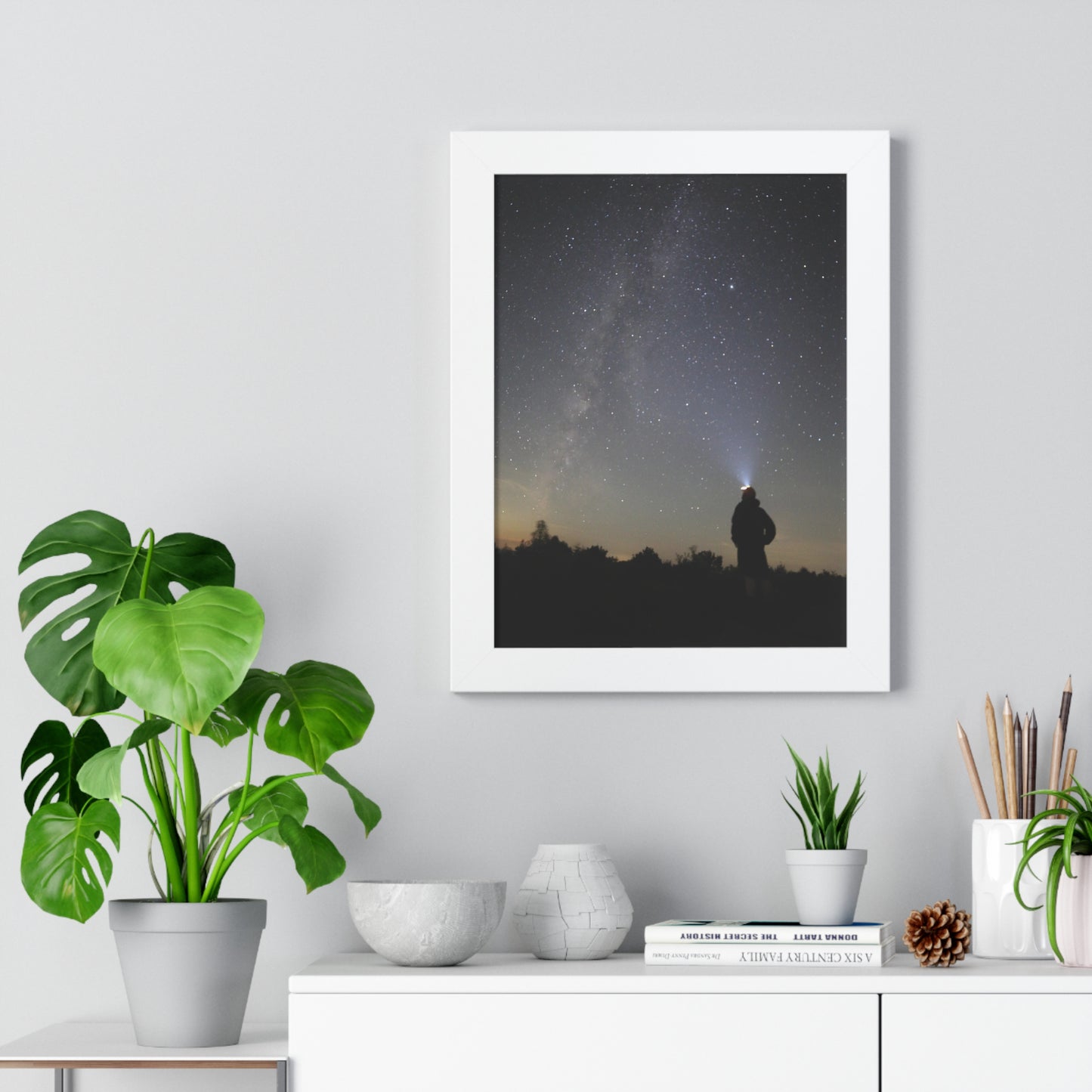 New Hampshire Milky Way Framed Vertical Poster