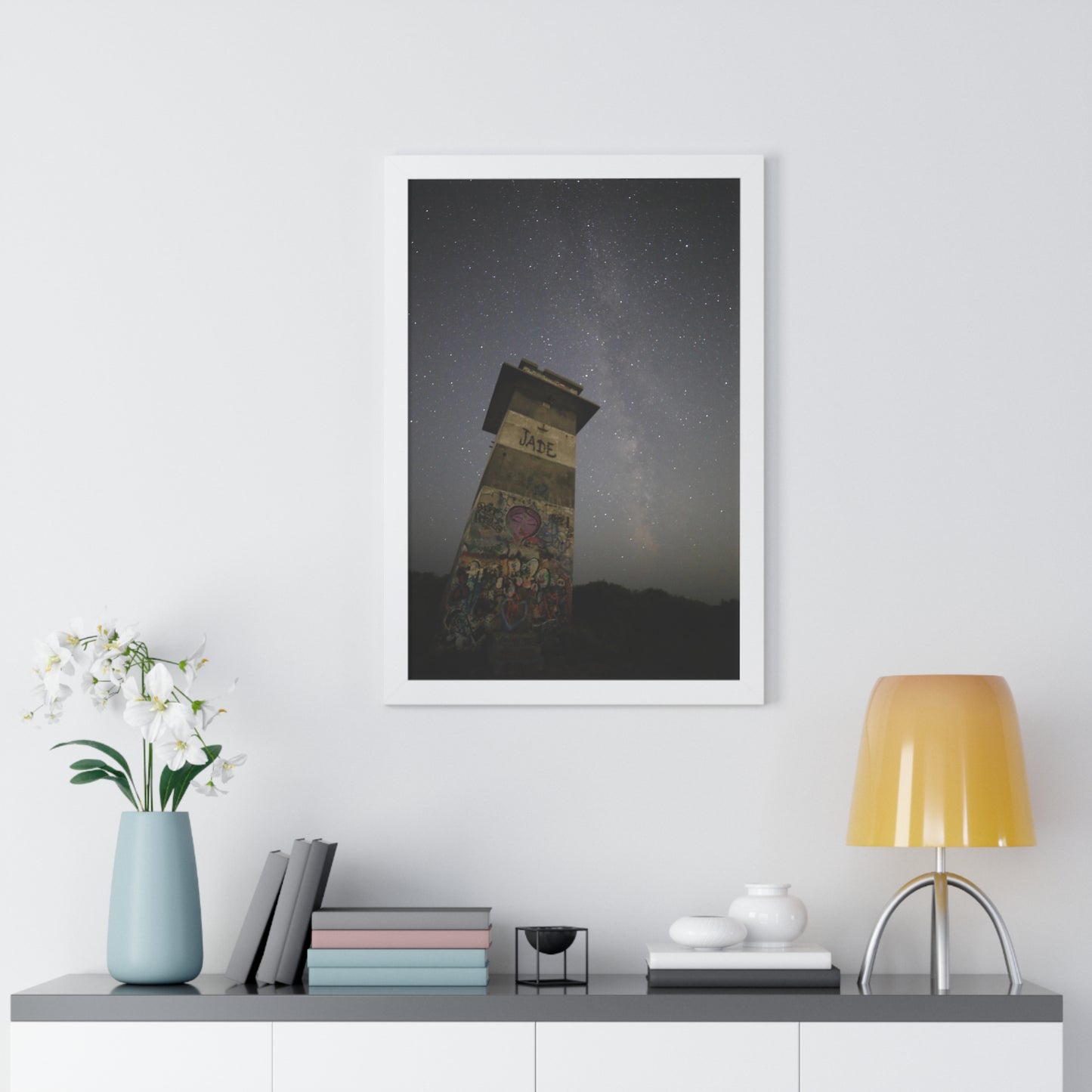 Gooseberry Island Milky Way Framed Vertical Poster