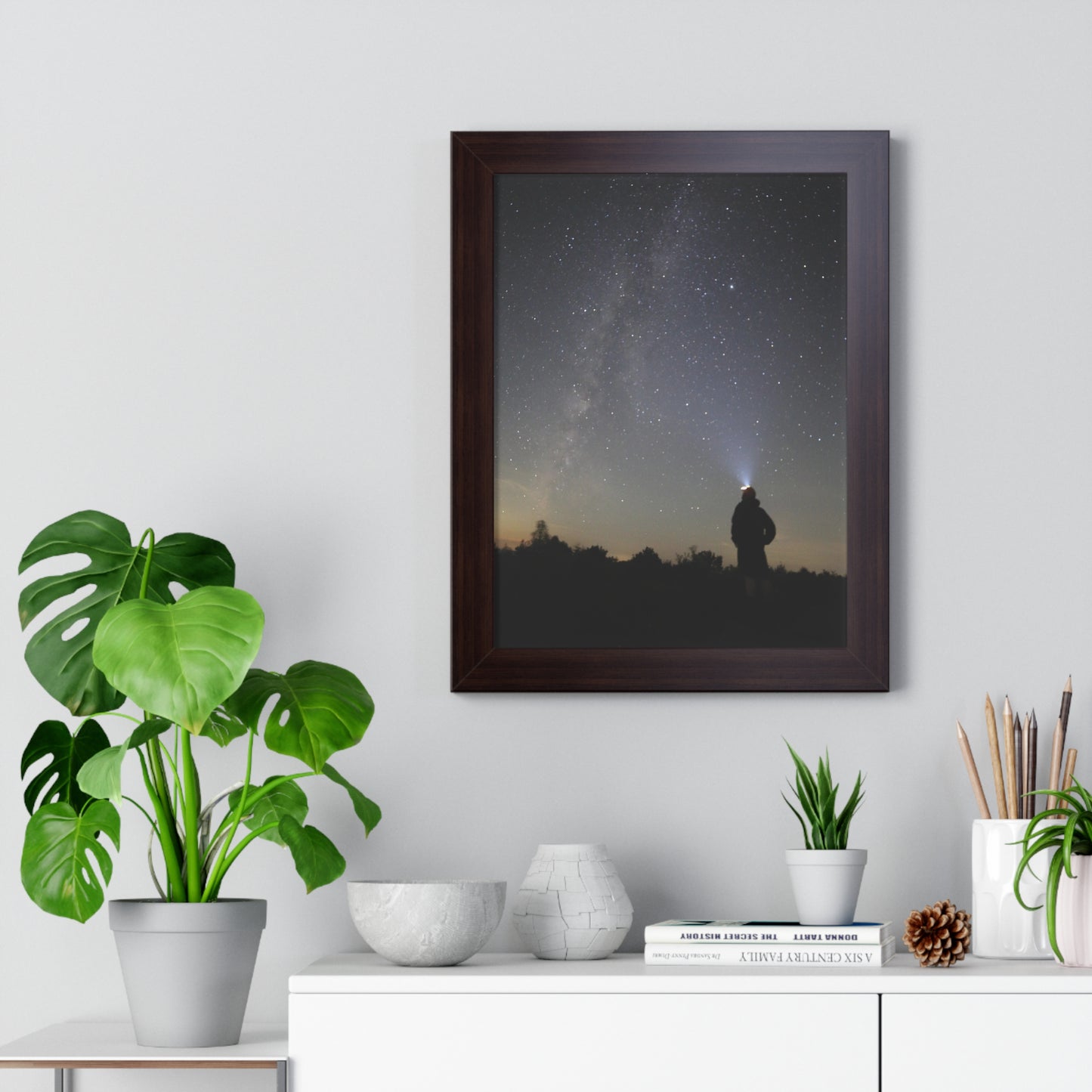 New Hampshire Milky Way Framed Vertical Poster