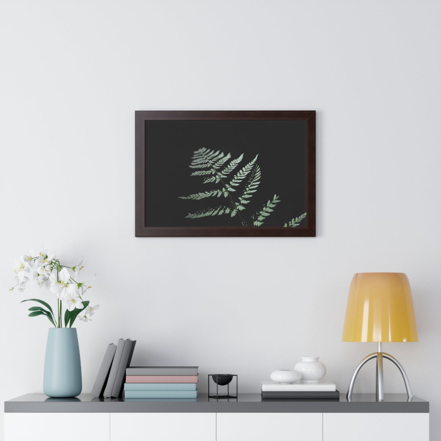 Minimalist Fern Framed Horizontal Poster