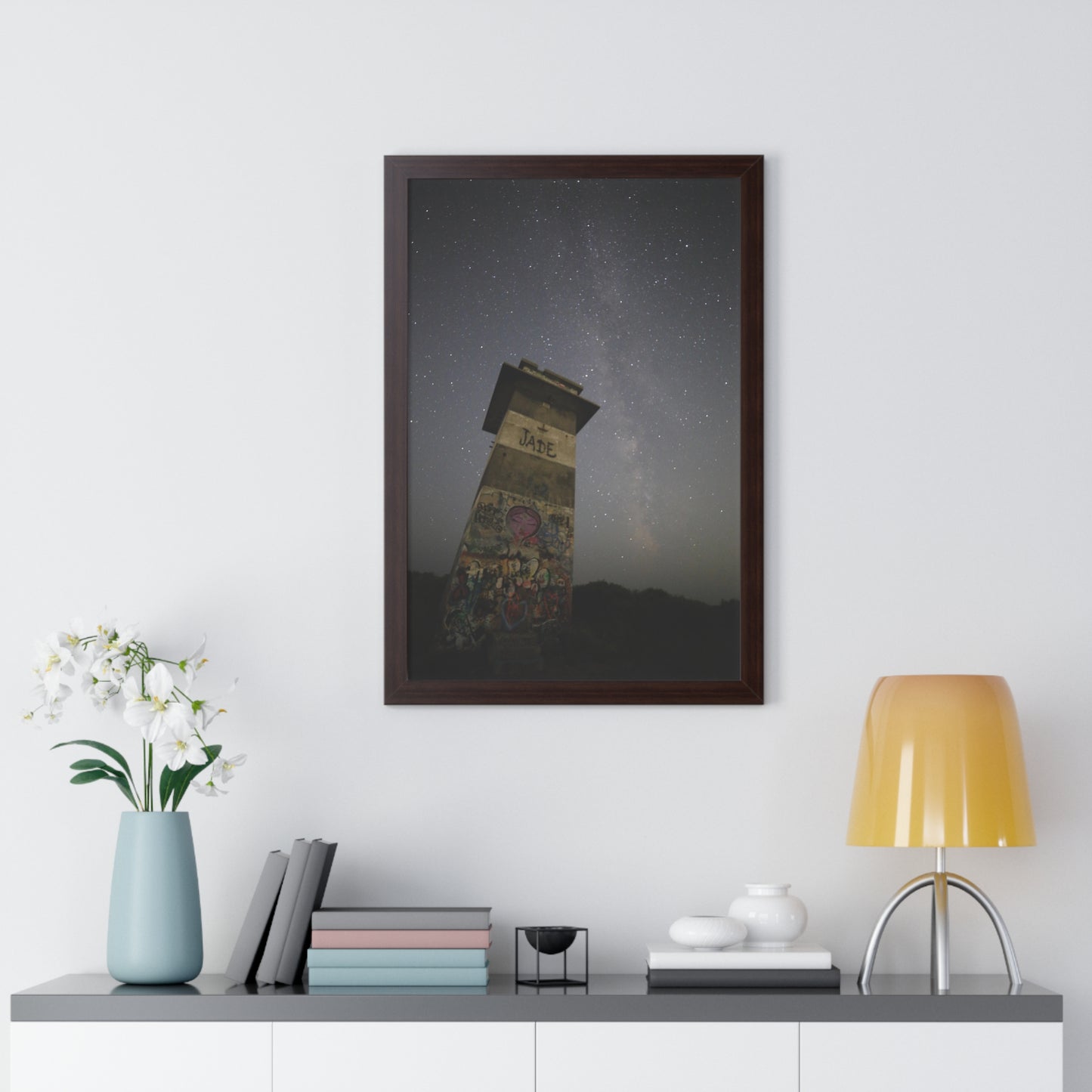 Gooseberry Island Milky Way Framed Vertical Poster