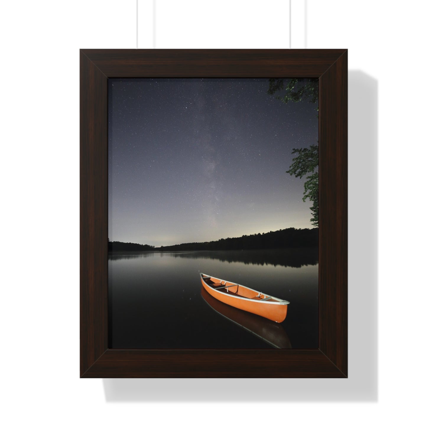 Canoeing the Milky Way Framed Vertical Poster